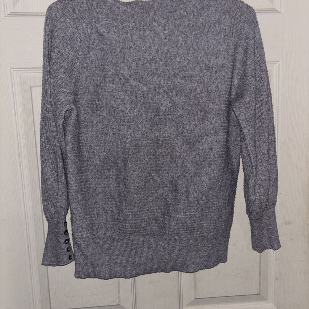 Philosophy Women's Size PM Gray Long Sleeve Crewneck Split Hem Sweater Pullover